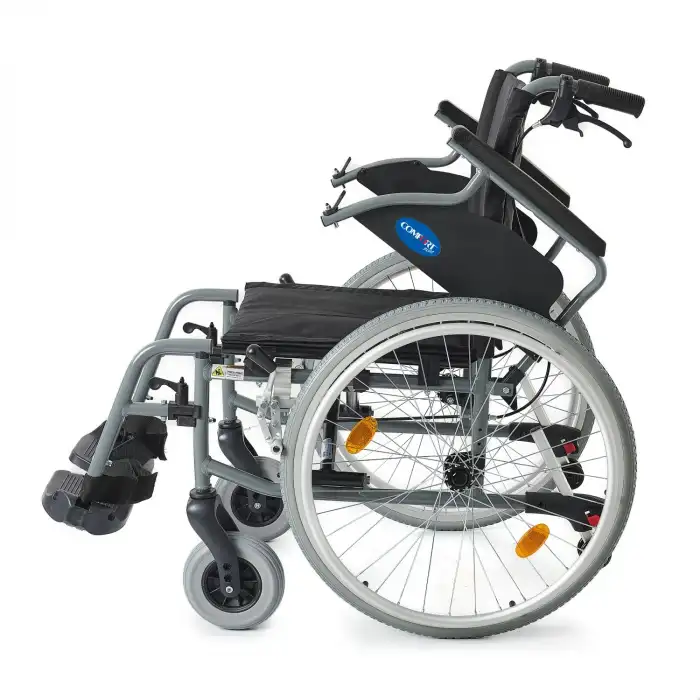 Comfort Plus Hafif Alüminyum Tekerlekli Sandalye | Katlanır Refakatçi Frenli Model DM-317 45cm