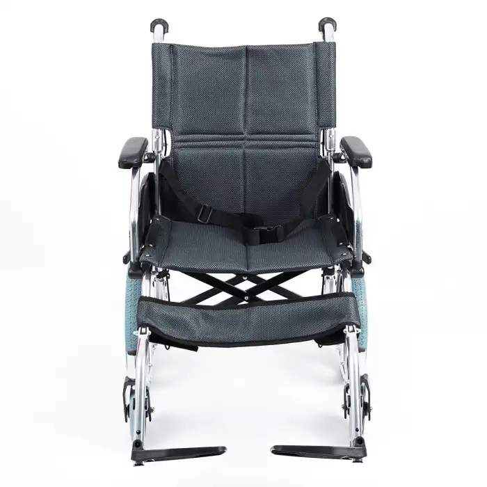 Comfort Plus Transfer Tekerlekli Sandalye Füme | Eloksal Kaplı Alüminyum Şase, Katlanabilir Yapı, Refakatçi Frenli, KY863LABJ-A12