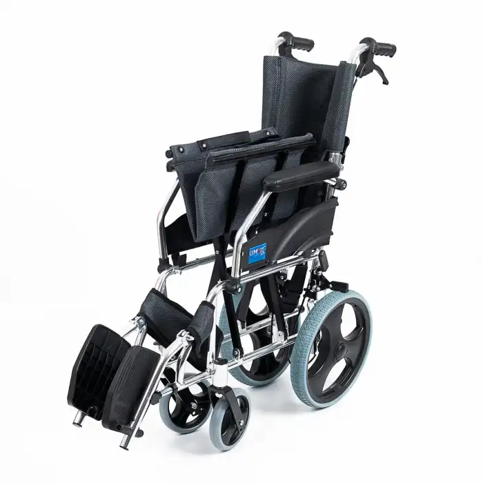 Comfort Plus Transfer Tekerlekli Sandalye Füme | Eloksal Kaplı Alüminyum Şase, Katlanabilir Yapı, Refakatçi Frenli, KY863LABJ-A12