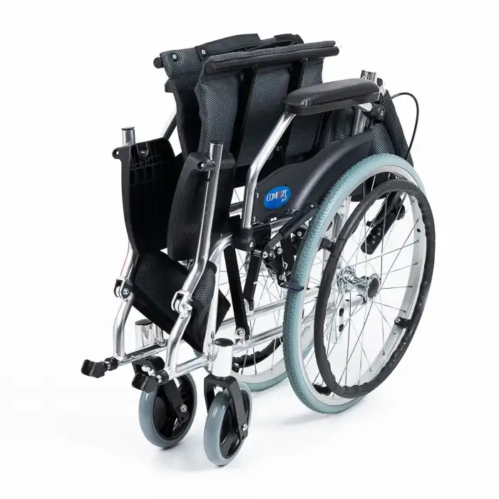 Comfort Plus Tekerlekli Sandalye Füme | Eloksal Kaplı Alüminyum Şase, Kompakt Katlanabilir Yapı, Refakatçi Frenli, KY863LAJ-A20