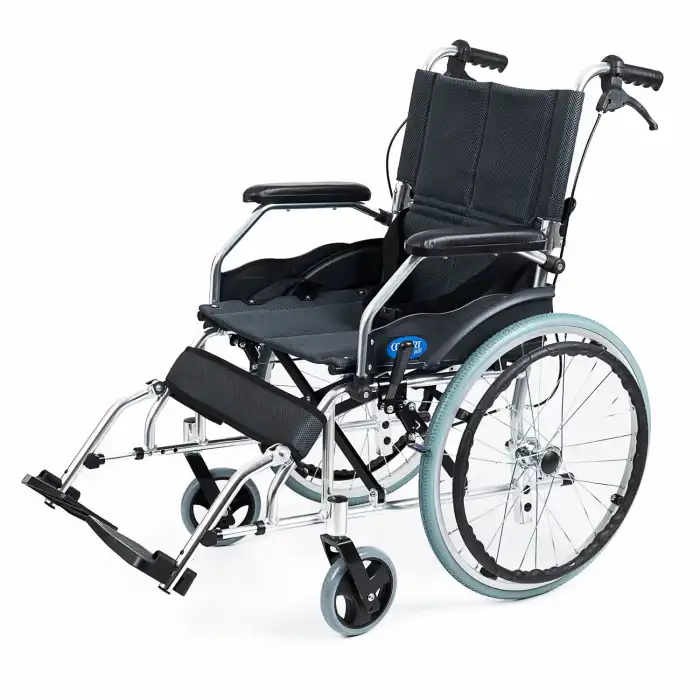 Comfort Plus Tekerlekli Sandalye Füme | Eloksal Kaplı Alüminyum Şase, Kompakt Katlanabilir Yapı, Refakatçi Frenli, KY863LAJ-A20