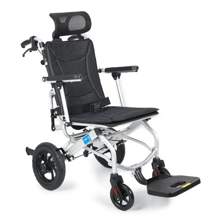 Comfort Plus Tekerlekli Sandalye | Yatarlı Sırtlık, 46 cm Oturma Genişliği, Amortisörlü Alüminyum Gövde KY9006LG-12