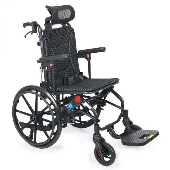Comfort Plus Tekerlekli Sandalye | Yatarlı Sırtlık, Amortisörlü 20 Teker, 46 cm Oturma Genişliği KY9006LG-20