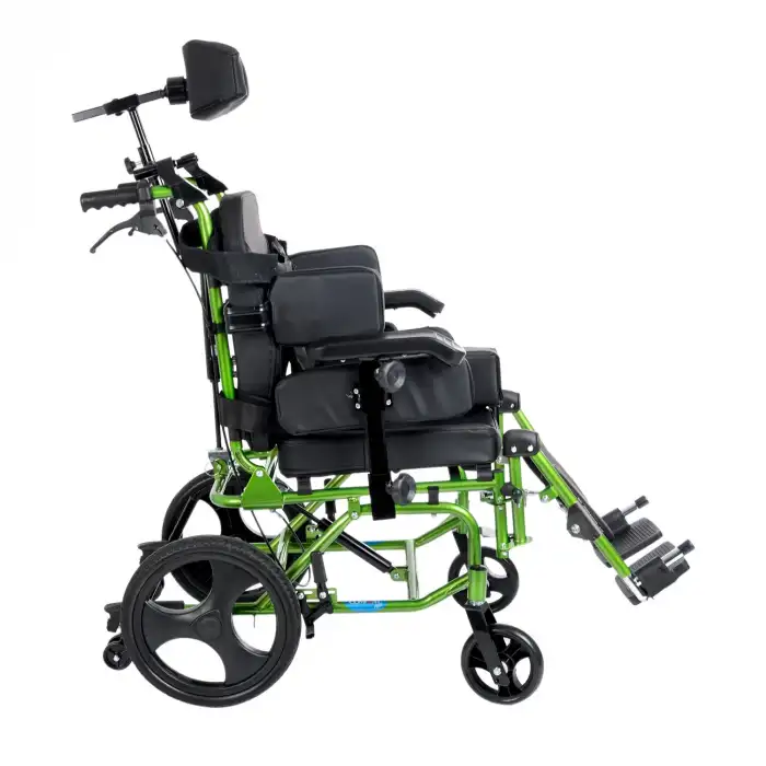 Comfort Plus Pediatrik Tekerlekli Sandalye | Yatarlı ve Tilt Özellikli, Göğüs ve Bacak Destekli, Alüminyum Gövde KY958-C-36 CP