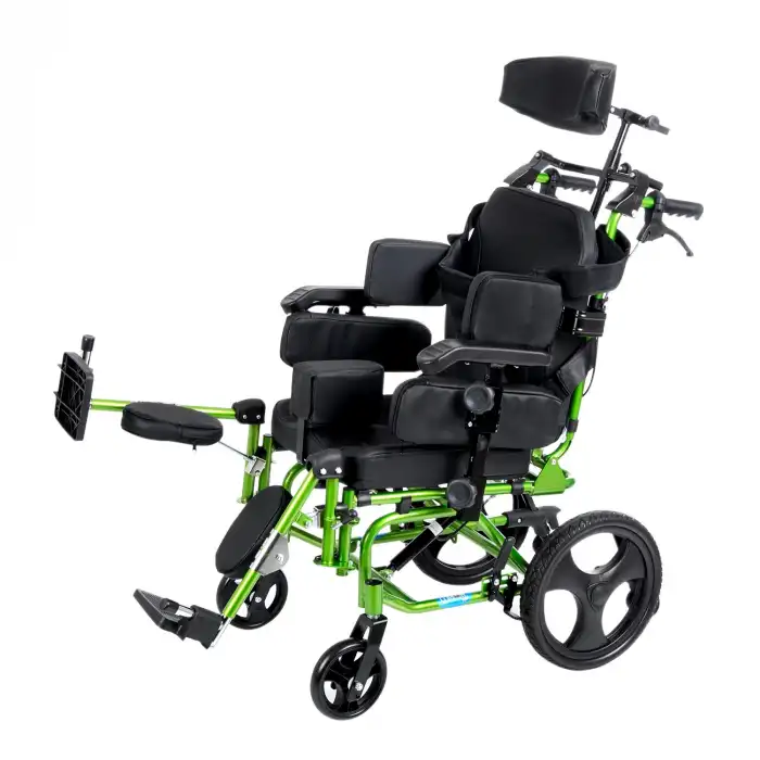 Comfort Plus Pediatrik Tekerlekli Sandalye | Yatarlı ve Tilt Özellikli, Göğüs ve Bacak Destekli, Alüminyum Gövde KY958-C-36 CP