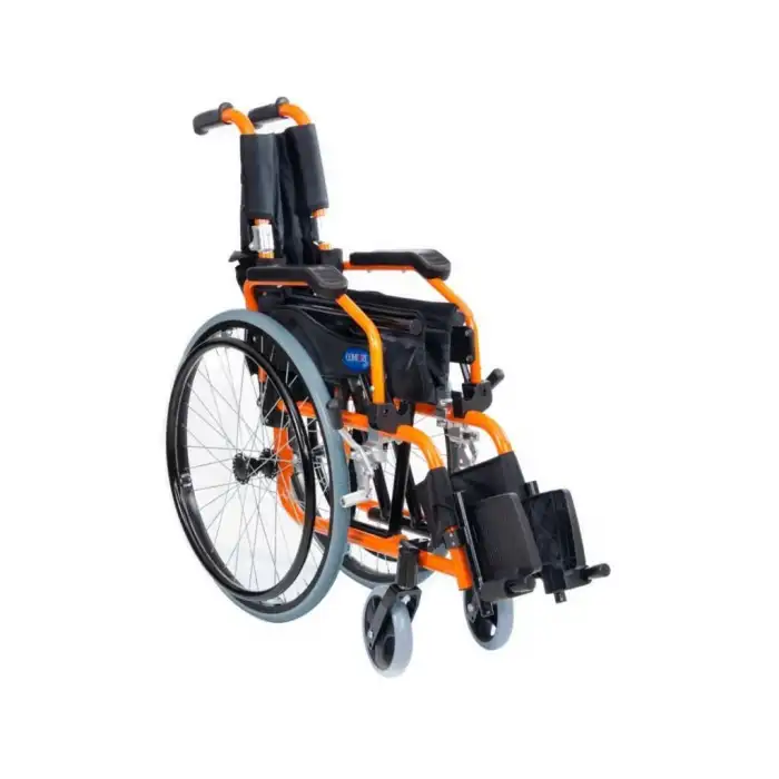 Comfort Plus Çocuk Tekerlekli Sandalye Turuncu&Siyah | Alüminyum Şase, Katlanabilir Yapı, Temizlenebilir Döşeme KY980LA-35