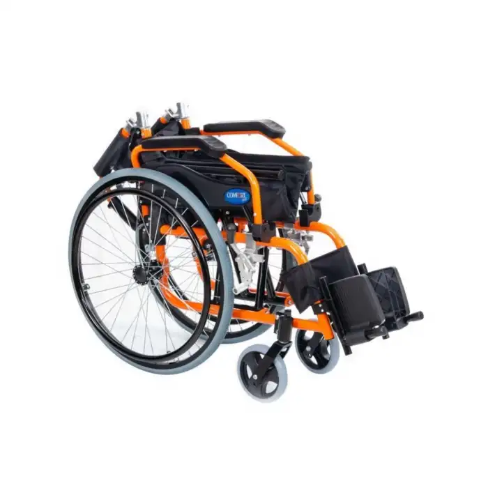 Comfort Plus Çocuk Tekerlekli Sandalye Turuncu&Siyah | Alüminyum Şase, Katlanabilir Yapı, Temizlenebilir Döşeme KY980LA-35