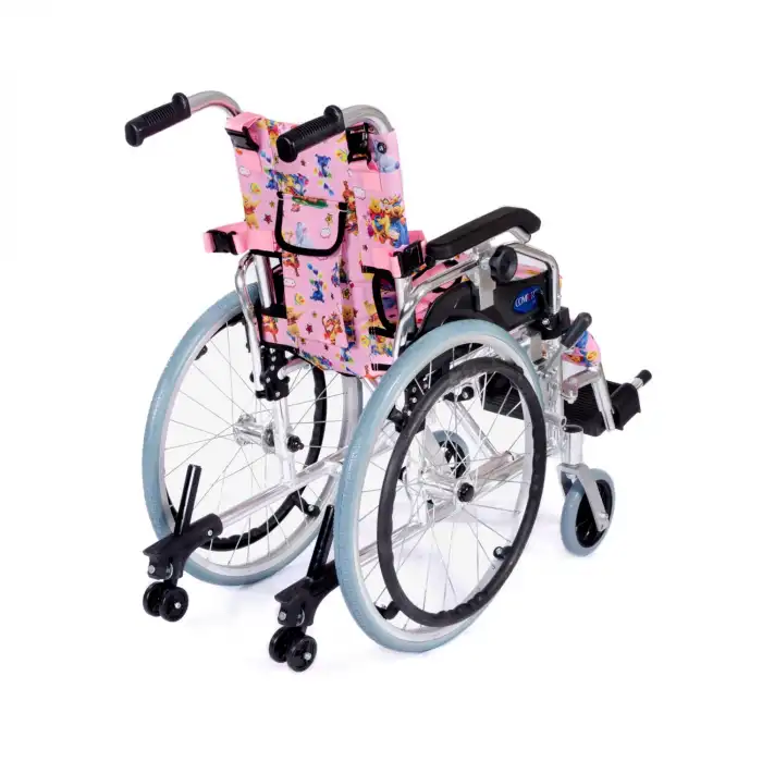 Comfort Plus Pediatrik Tekerlekli Sandalye Pembe | Alüminyum Şase, Göğüs Destekli Emniyet Kemeri, Quick Release Teker KY980LQ-30