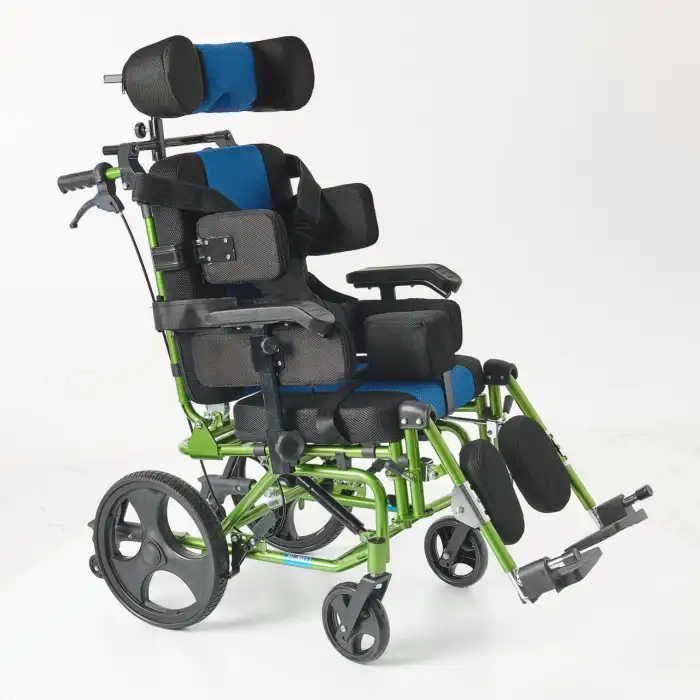 Comfort Plus Pediatrik Tekerlekli Sandalye | Yatarlı ve Tilt Özellikli, Göğüs ve Bacak Destekli, Alüminyum Gövde KY958-C-36 CP