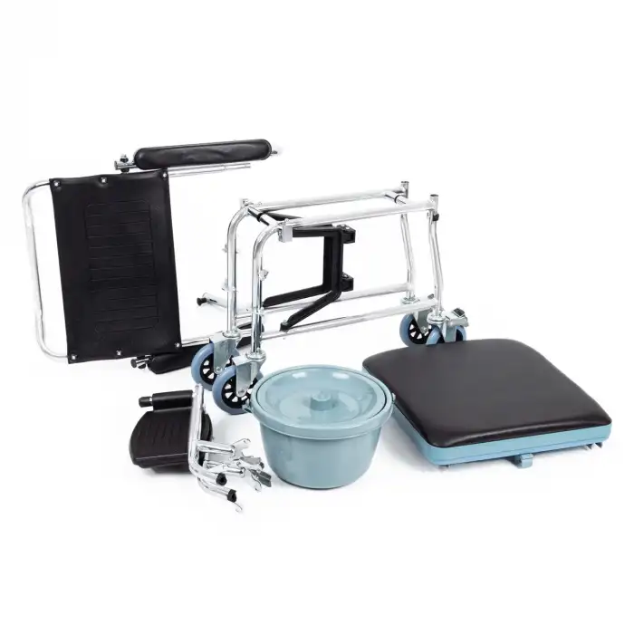 Comfort Plus Tuvaletli Tekerlekli Sandalye | Nikelaj Kaplama Çelik Şase, Ayarlanabilir Ayaklık KY689