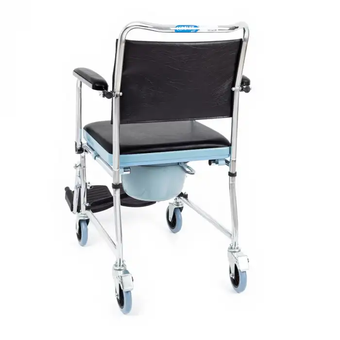 Comfort Plus Tuvaletli Tekerlekli Sandalye | Nikelaj Kaplama Çelik Şase, Ayarlanabilir Ayaklık KY689