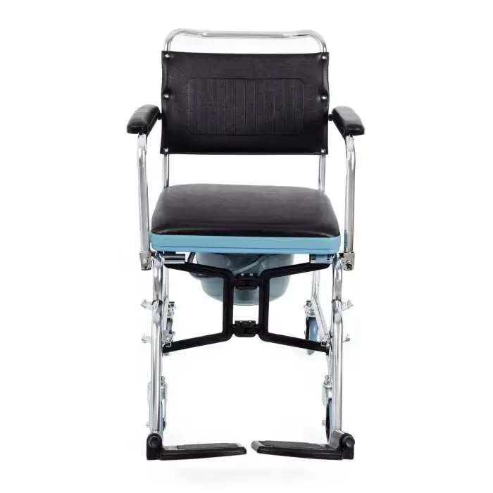 Comfort Plus Tuvaletli Tekerlekli Sandalye | Nikelaj Kaplama Çelik Şase, Ayarlanabilir Ayaklık KY689
