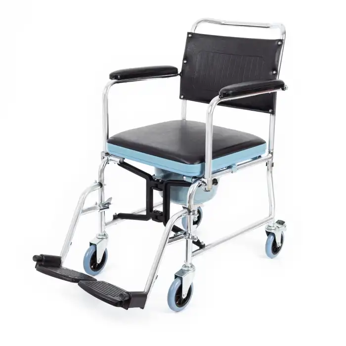 Comfort Plus Tuvaletli Tekerlekli Sandalye | Nikelaj Kaplama Çelik Şase, Ayarlanabilir Ayaklık KY689