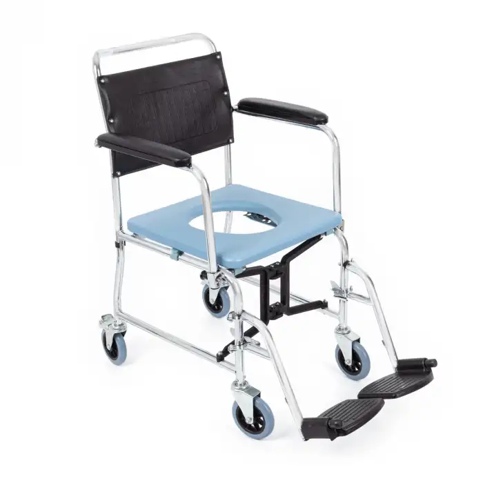 Comfort Plus Tuvaletli Tekerlekli Sandalye | Nikelaj Kaplama Çelik Şase, Ayarlanabilir Ayaklık KY689