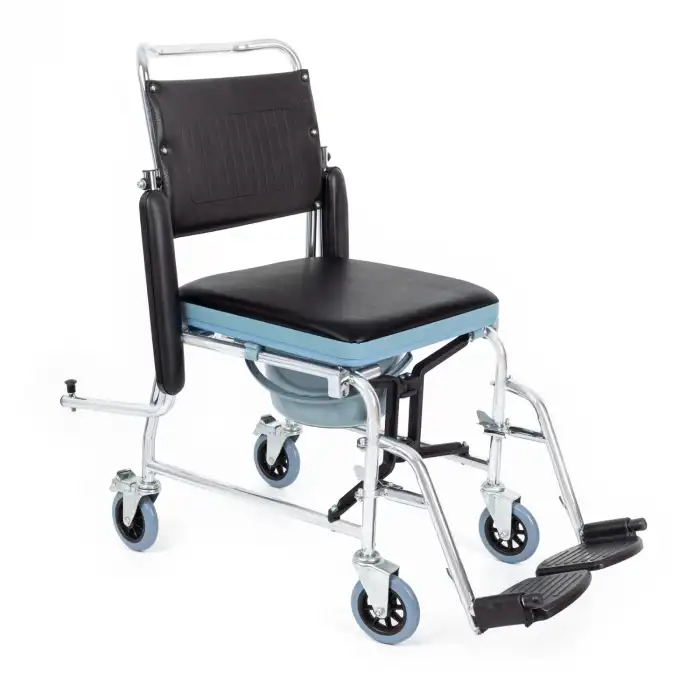 Comfort Plus Tuvaletli Tekerlekli Sandalye | Nikelaj Kaplama Çelik Şase, Ayarlanabilir Ayaklık KY689