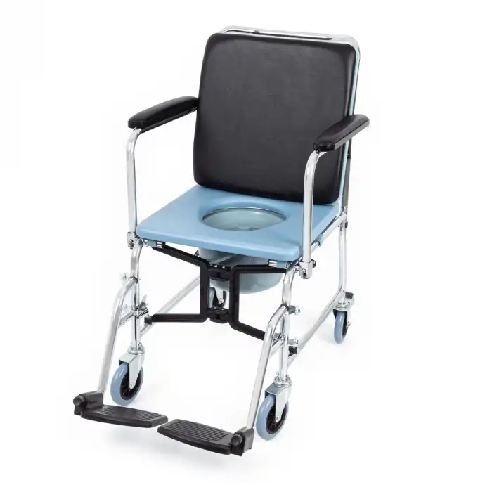 Comfort Plus Tuvaletli Tekerlekli Sandalye | Nikelaj Kaplama Çelik Şase, Ayarlanabilir Ayaklık KY689