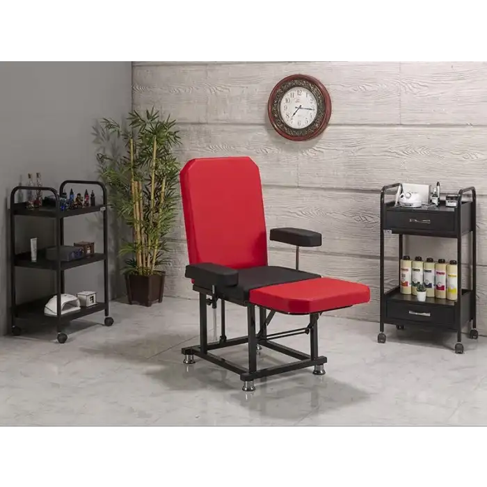 Eva Sırt ve Ayak Kısmı Hareketli Koltuk Kırmızı-Siyah | Vinlex Döşemeli ve Kol Dayamalı 2003