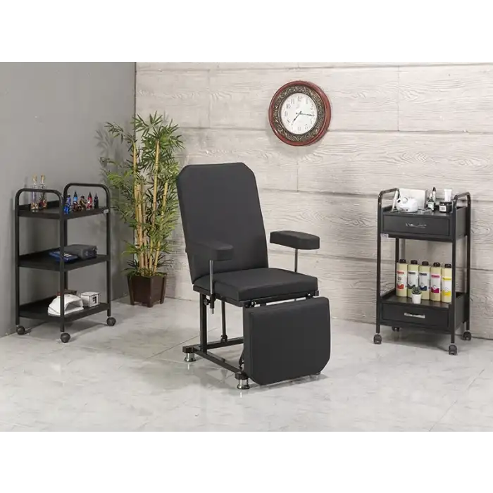 Eva Sırt ve Ayak Kısmı Hareketli Koltuk Siyah | Vinlex Döşemeli, Sedye Pozisyonlu 2002