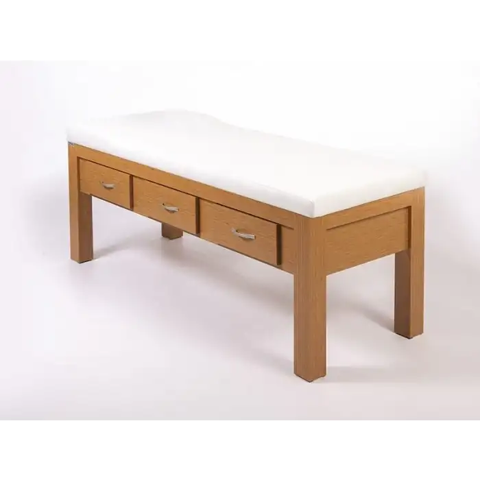 Foça Ahşap Bakım Masası Bambu | Melamin Gövdeli 3 Çekmeceli Leke Tutmaz Döşemeli Dayanıklı 3502