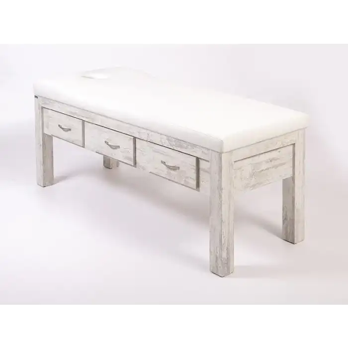 Foça Ahşap Bakım Ve Masaj Masası Kristal | Yüz Koyma Yerli, Dayanıklı Ahşap Kasa, 3 Çekmeceli 3513