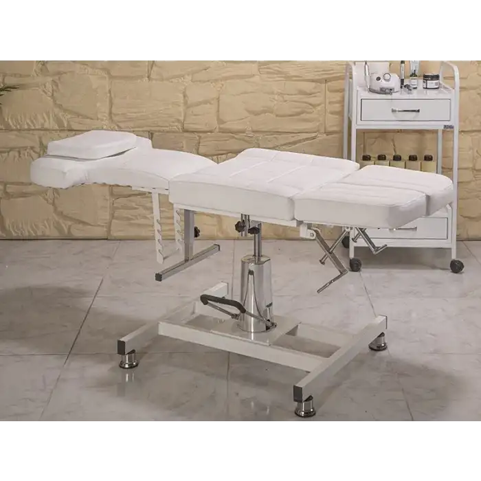 Hisar-3 Hidrolikli Koltuk Klasik Beyaz | Yükseklik Ayarlı, Sedye Pozisyonlu 2405