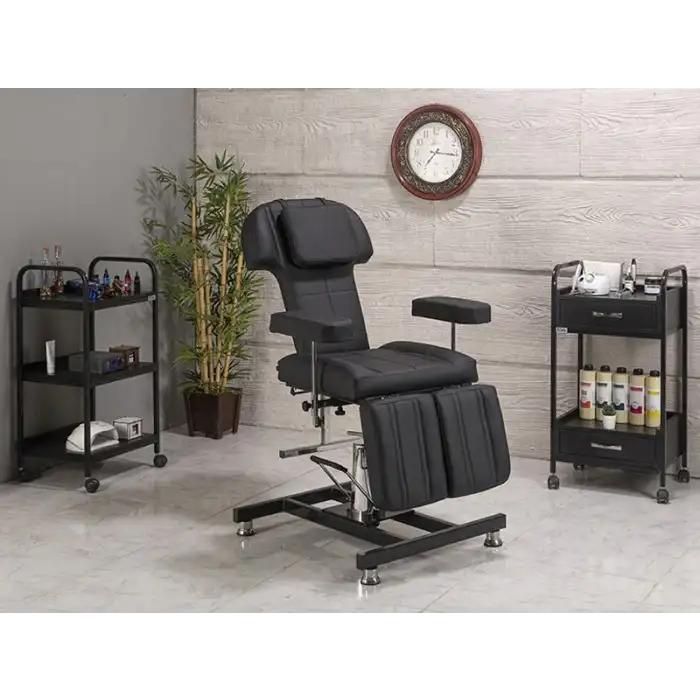 Hisar-3 Hidrolikli Koltuk Klasik Siyah | Yükseklik Ayarlı, Sedye Pozisyonlu 2406