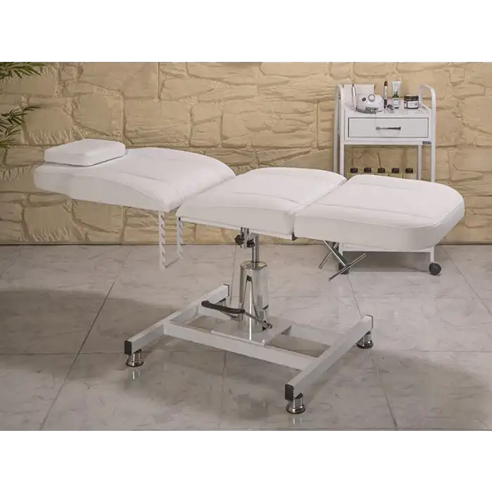 Hisar Hidrolikli Koltuk Klasik Beyaz | Yükseklik Ayarlı, Sedye Pozisyonlu 2401