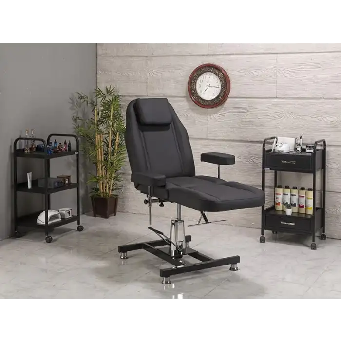 Hisar Hidrolikli Koltuk Klasik Siyah | Yükseklik Ayarlı, Sedye Pozisyonlu 2402