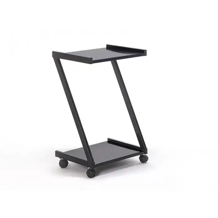 İron Cihaz Taşıma ve Setup Sehpası Siyah | Z Tipi Metal Gövdeli İki Raflı Profesyonel Sehpa 4022
