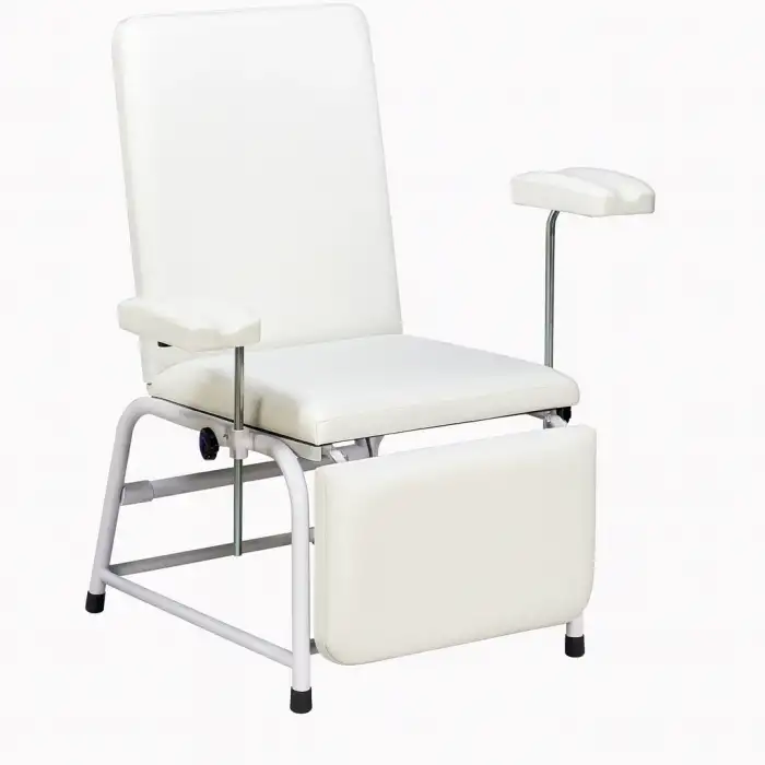 Kan Alma Koltuğu Beyaz | Manuel Sırt ve Ayakucu Ayarlı, Ergonomik Destekli TM-A 1009