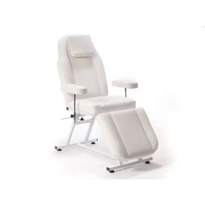 Koza Sırt ve Ayak Kısmı Hareketli Koltuk Beyaz | Sedye Pozisyonlu, Vinlex Döşemeli 2101