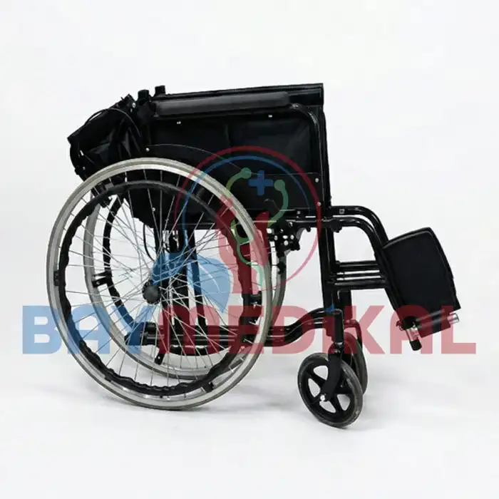 Manuel Tekerlekli Sandalye | Çelik Şase, Katlanır Sırt, İç-Dış Mekan Uygun, 120 Kg Taşıma Kapasitesi
