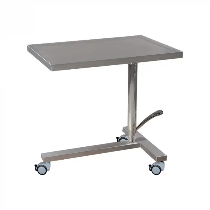 Mayo Masası | Hidrolik Ayarlı, 360° Döner Tablalı, Paslanmaz Çelik Gövdeli E-277