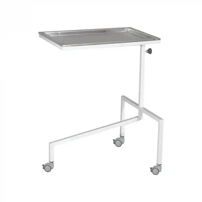 Mayo Masası | Yükseklik Ayarlı, Antibakteriyel Boyalı, Paslanmaz Üst Tablalı E-275