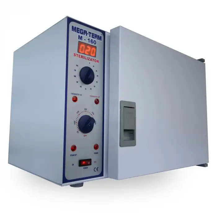 Mega Term Mini Manuel Sterilizatör | Dijital Isı Göstergeli 16 Lt Cihaz M-160