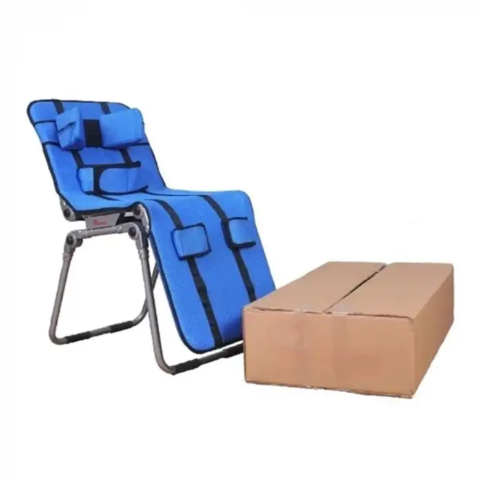 Metal Engelli Banyo Yıkama Sandalyesi Mavi | Ayarlanabilir Yükseklik ve Açı Özelliği 125 cm