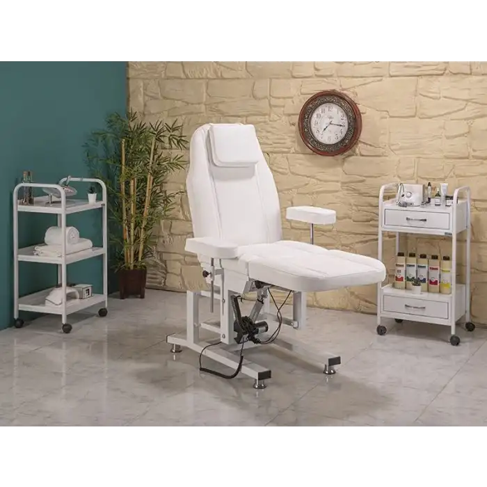 Moda 3 Motorlu Elektrikli Koltuk Beyaz | Yükseklik Hareketli, Kumandalı 2501