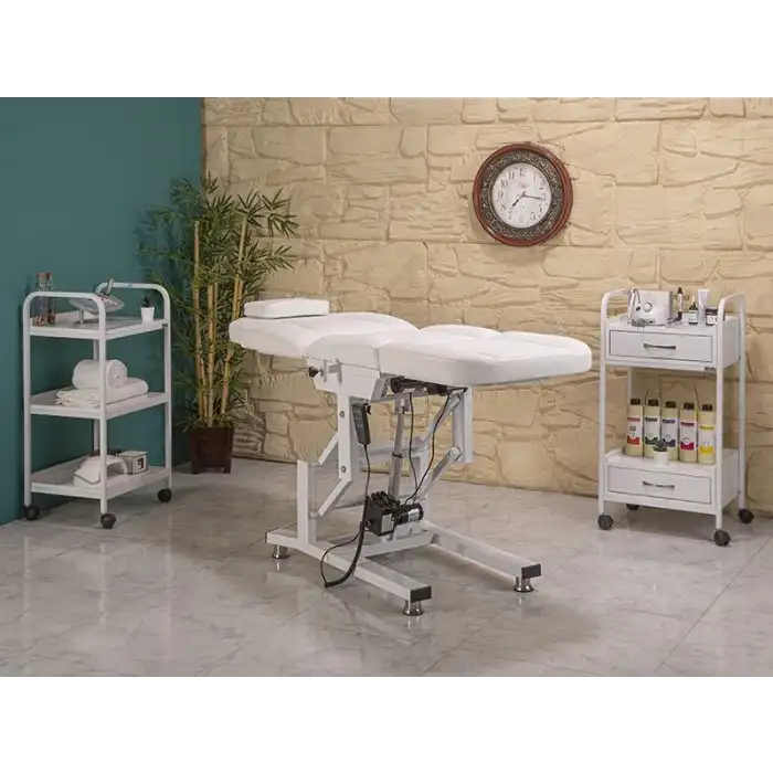 Moda 3 Motorlu Elektrikli Koltuk Beyaz | Yükseklik Hareketli, Kumandalı 2501