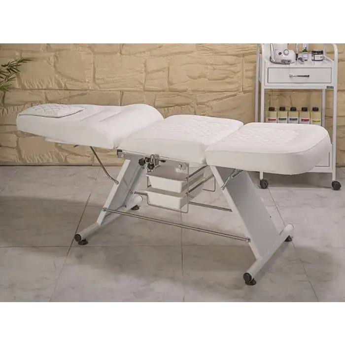 Montana Sırt ve Ayak Kısmı Hareketli Bakım Koltuğu Beyaz | Vinlex Döşemeli Ergonomik 2301