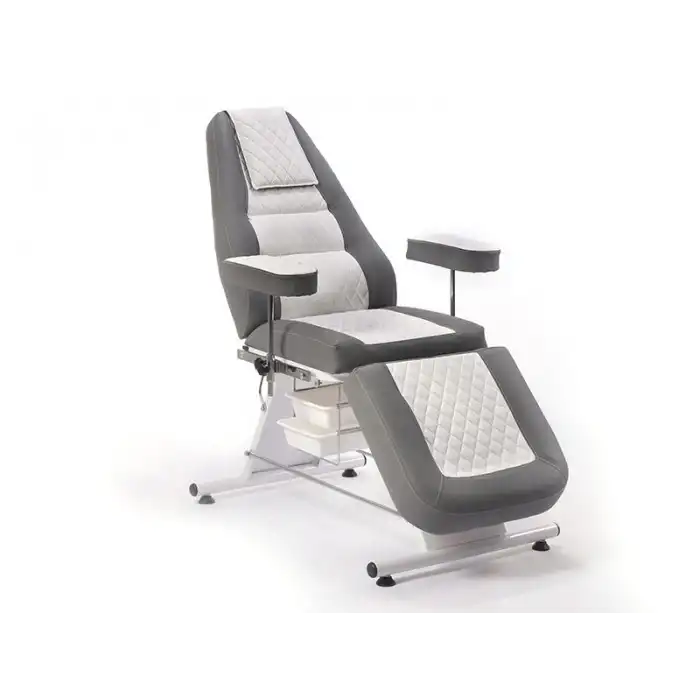 Montana Sırt ve Ayak Kısmı Hareketli Bakım Koltuğu Gri - Beyaz | Vinlex Döşemeli Ergonomik 2304