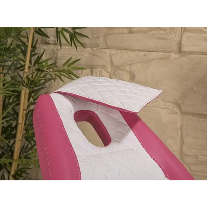Montana Sırt ve Ayak Kısmı Hareketli Bakım Koltuğu Pembe - Beyaz | Vinlex Döşemeli Ergonomik 2303