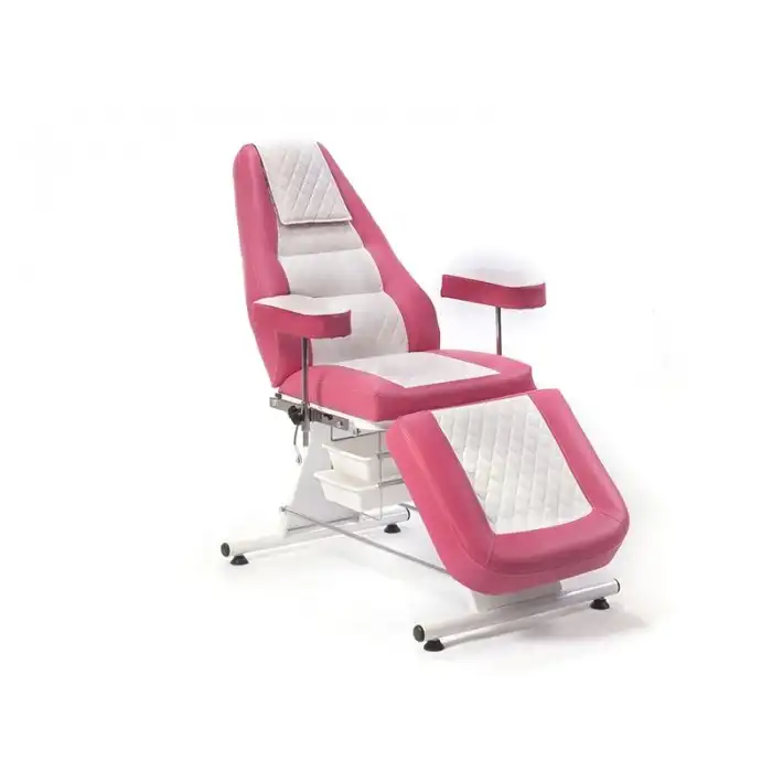 Montana Sırt ve Ayak Kısmı Hareketli Bakım Koltuğu Pembe - Beyaz | Vinlex Döşemeli Ergonomik 2303