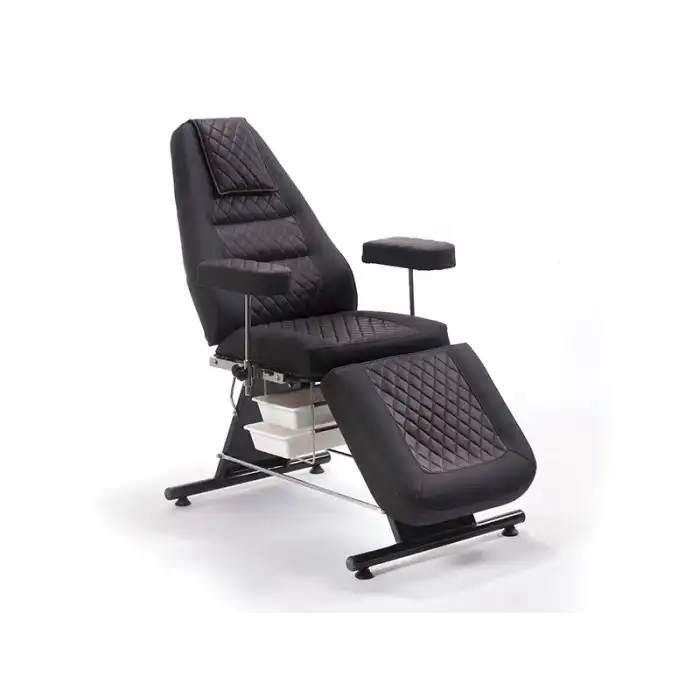 Montana Sırt ve Ayak Kısmı Hareketli Bakım Koltuğu Siyah | Vinlex Döşemeli Ergonomik 2305