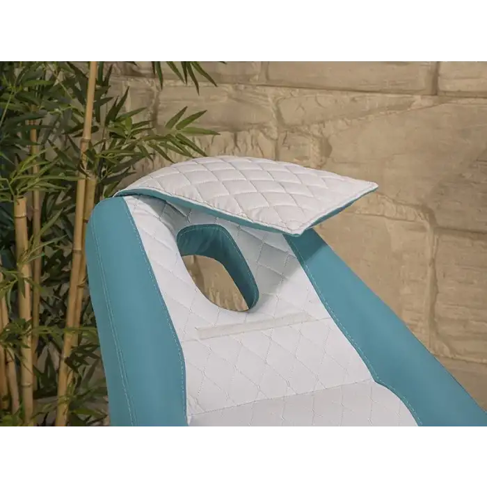 Montana Sırt ve Ayak Kısmı Hareketli Bakım Koltuğu Turkuaz - Beyaz | Vinlex Döşemeli Ergonomik 2302