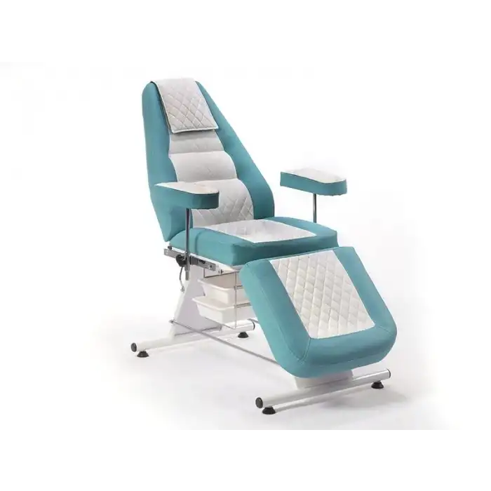 Montana Sırt ve Ayak Kısmı Hareketli Bakım Koltuğu Turkuaz - Beyaz | Vinlex Döşemeli Ergonomik 2302