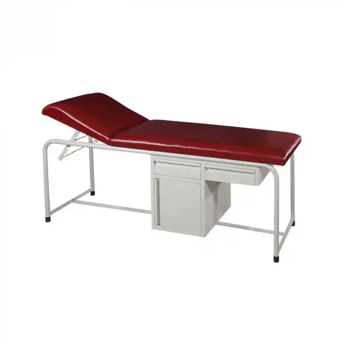 Dolap ve Çekmeceli Muayene Masası| Sac, Sabit Ayaklı, 4 Kademeli Baş Ayarlı E-202/A