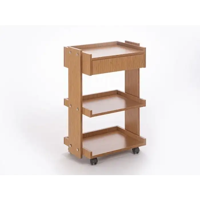 Natura Cihaz Taşıma Ve Setup Sehpası Bambu | Tek Çekmeceli İki Raflı MDF Sağlam Gövde 4052