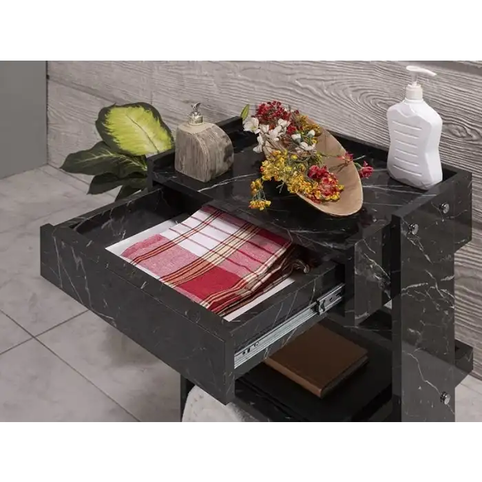 Natura Cihaz Taşıma Ve Setup Sehpası Bendir | Tek Çekmeceli İki Raflı MDF Sağlam Gövde 4055