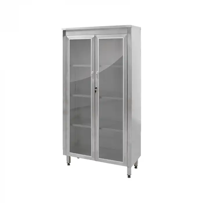 Paslanmaz Çelik Ameliyathane Alet ve İlaç Dolabı Hijyenik, Dayanıklı, Kilitlenebilir Medikal Dolap E-107