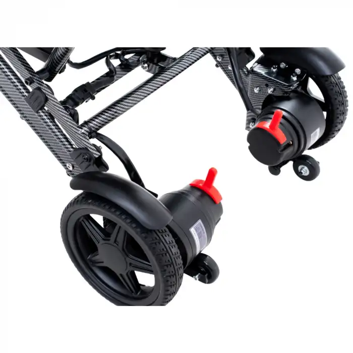 Poylin Hafif Akülü Tekerlekli Sandalye | Katlanabilir, Akıllı Joystick ve Süspansiyon Destekli P198